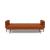 Cassius Quilt Fabric Sofa Bed w/Dark Wood Legs