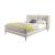 Claire Full Leather Upholstered Platform Queen Size Bed with Tufted Headboard