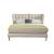 Claire Full Leather Upholstered Platform Queen Size Bed with Tufted Headboard