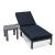 Chelsea Modern Aluminum Outdoor Chaise Lounge with Side Table & Cushions