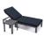 Chelsea Modern Aluminum Outdoor Chaise Lounge with Side Table & Cushions