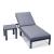 Chelsea Modern Aluminum Outdoor Chaise Lounge with Side Table & Cushions