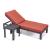 Chelsea Modern Aluminum Outdoor Chaise Lounge with Side Table & Cushions