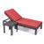 Chelsea Modern Aluminum Outdoor Chaise Lounge with Side Table & Cushions