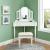 Kasey Wood Storage Corner Vanity Dresser w/2 Drawers, Mirror & Stool