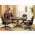 Yelena Leatherette/Wood Round Game Table Set