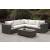 Somani Fabric/Faux Rattan L-Shaped Sectional w/Coffee Table, Composition 13