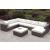 Somani Fabric/Faux Rattan U-Shaped Patio Sectional, Composition 4