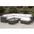 Somani Fabric/Faux Rattan U-Shaped Sectional, Composition 5