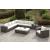 Somani Fabric/Faux Rattan L-Shaped Sectional Patio Set, Configuration 7