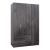 Cambridge Matte 3-Door Wardrobe w/2-Drawer Storage
