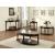 Granvia Glass/Wood Oval Storage Coffee Table Set