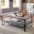 Ponderay Glass/Metal/Wood Storage Coffee Table w/2 Drawers