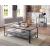 Ponderay Glass/Metal/Wood Storage Coffee Table Set