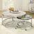 Shauna Faux Marble/Glass/Metal Coffee Table w/Nesting Table & Castors