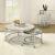 Shauna Faux Marble/Glass/Metal Coffee Table Set w/Nesting Table & Castors