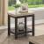 Calgary Marble/Wood Storage End Table