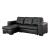 Denton Leatherette L-Shape Reversible Sleeper Storage Sectional Sofa