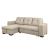 Denton Fabric L-Shape Reversible Sleeper Storage Sectional Sofa