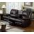 Oxford Leatherette Reclining Sofa w/ Flip-Down Table
