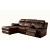 Hardy Leatherette L-Shape Reclining Sectional Sofa w/ Console
