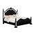 Azha Fabric/Wood Poster Bed w/Mirror Inserts, Eastern King Size