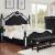 Azha Fabric/Wood Poster Bedroom Set w/Mirror Inserts