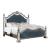 Azha Fabric/Wood Poster Bed w/Mirror Inserts