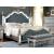 Azha Fabric/Wood Poster Bed w/Mirror Inserts
