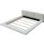 Christie Fabric/Wood High Gloss Low Profile Platform Bed, Queen Size