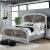 Aalok Wood/Velvet Platform Bed, Queen Size