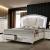 Maddie Leatherette/Wood Platform Storage Bed w/LED Lights, Queen Size