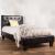Velen Fabric/Leatherette/Wood Platform Tufted Bed