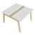 Nova Wood Square Melamine 4-Person Office Meeting Table w/Grommet & Metal Cable Tray