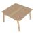 Nova Wood Square Melamine 4-Person Office Meeting Table w/Grommet & Metal Cable Tray