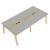 Nova Wood Rectangular Melamine 8-Person Office Meeting Table w/4 Power Sockets & 2 Metal Cable Trays