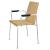 Moon Set of Conference Chairs w/Shell in Wood & Four-Leg Steel Frame w/Integrated Armrests