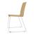 Moon 3pc Wood Conference Chairs w/Shell in Wood & Powder Coated Wire Steel Frame