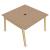 Nova Wood Square Melamine 4-Person Office Meeting Table w/Power Socket & Metal Cable Tray