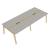 Nova Wood Rectangular Melamine 10-Person Office Meeting Table w/4 Power Sockets & 2 Metal Cable Trays