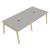 Nova Wood Rectangular Melamine 10-Person Office Meeting Table w/2 Power Sockets & 2 Metal Cable Trays