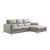 Crosby Top Grain Leather Sectional, Right Arm Chaise Facing