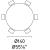 Cartesio Wood/Ceramic Round Dining Table