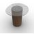 Mushroom Tempered Glass/Wood Pedestal End Table