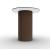 Mushroom Tempered Glass/Wood Pedestal End Table