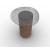 Mushroom Tempered Glass/Wood Pedestal End Table