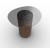 Mushroom Tempered Glass/Wood Pedestal End Table