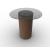 Mushroom Tempered Glass/Wood Pedestal End Table