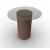 Mushroom Tempered Glass/Wood Pedestal End Table