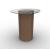 Mushroom Tempered Glass/Wood Pedestal End Table